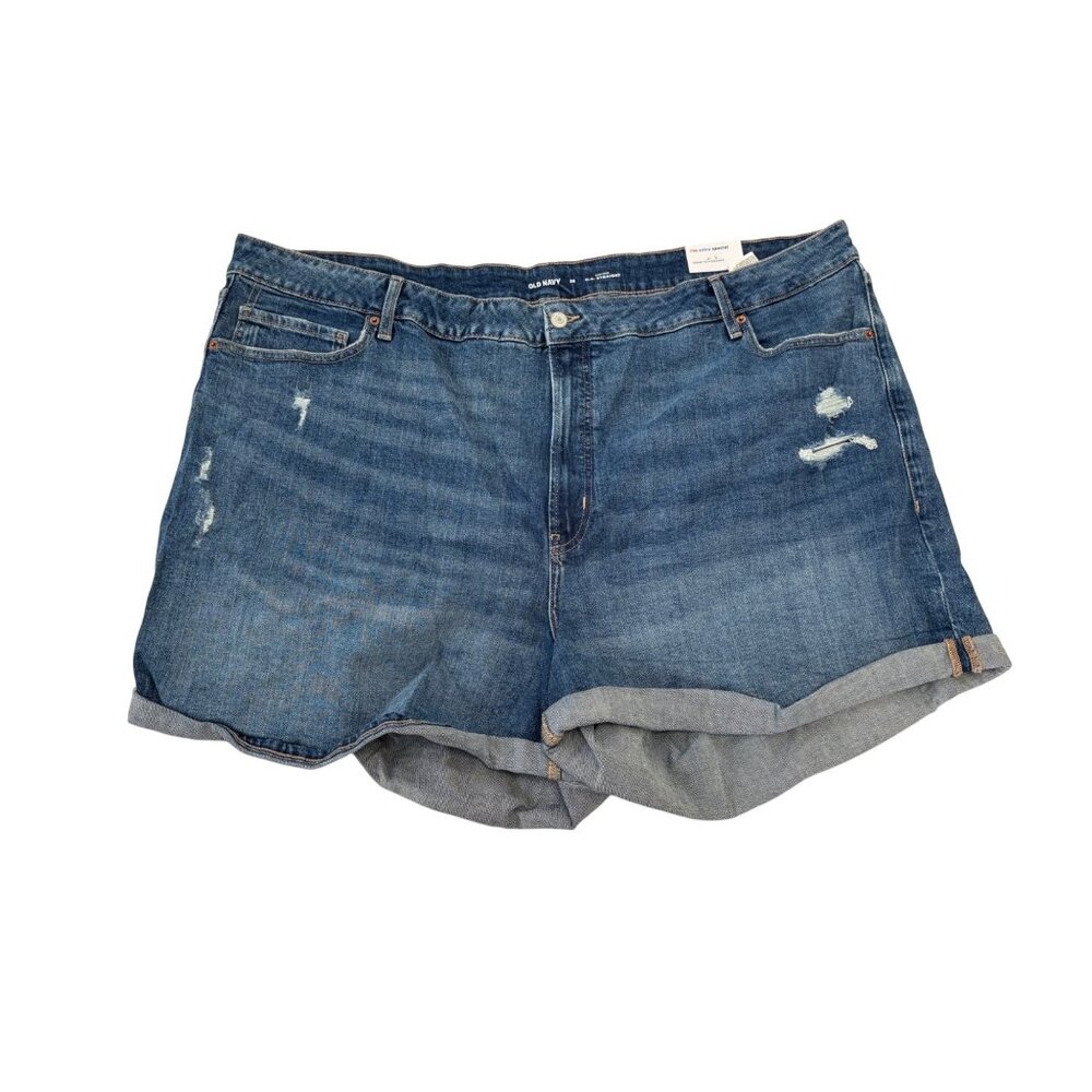 Old Navy OG Straight Distressed Blue Denim Jean Shorts Inseam 3in Size 28 New